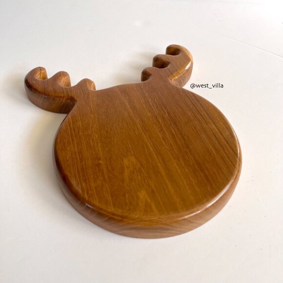 Wooden Reindeer Antler Shaped Plate Dish Food Serving - Picture 4 of 5